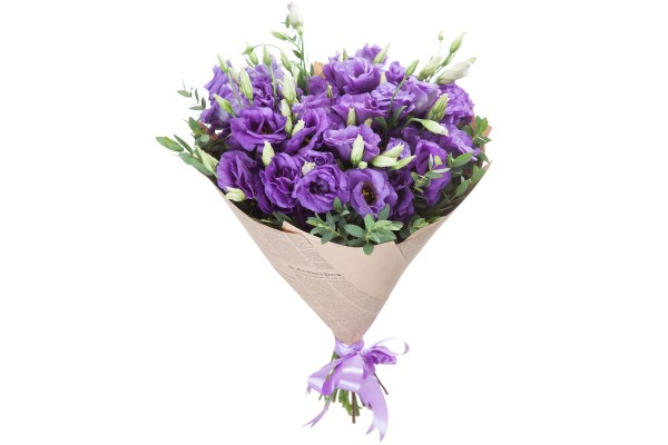 Букет из фиолетовых эустом 