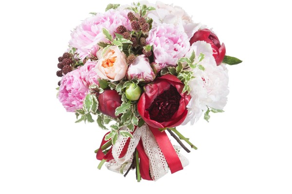 Букет с белыми гортензиями