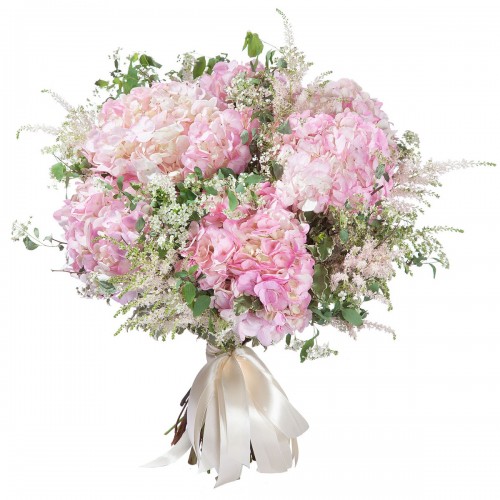 Букет из розовых гортензий 