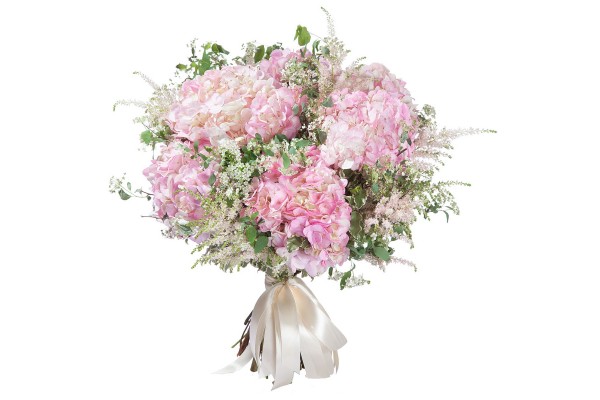Букет из розовых гортензий 