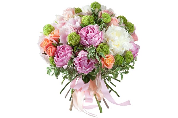 Букет с розовыми гортензиями