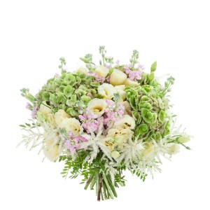 Букет с зелеными гортензиями