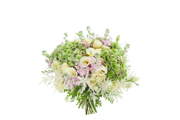 Букет с зелеными гортензиями