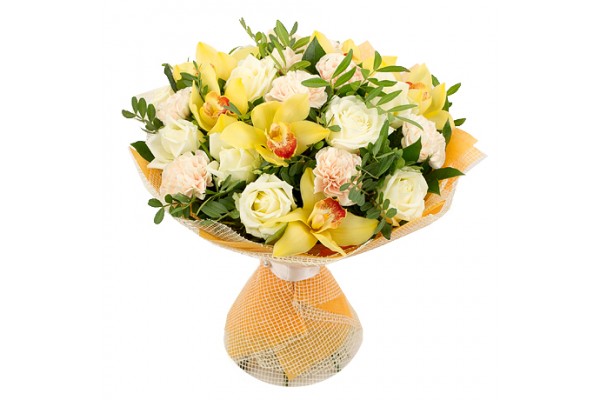 Букет с желтыми орхидеями (большой)