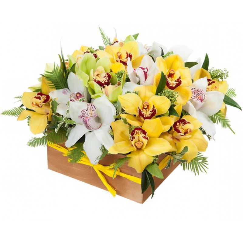 Цветочная композиция из орхидей