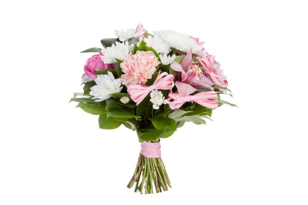 Букет из орхидей, гвоздик и роз