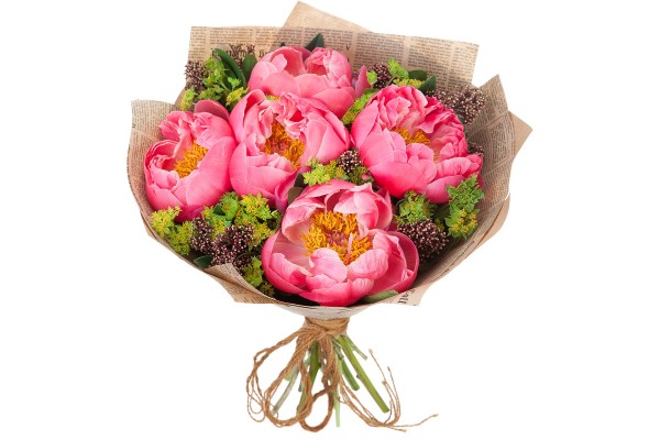 Букет из пионов "Coral Sunset" 