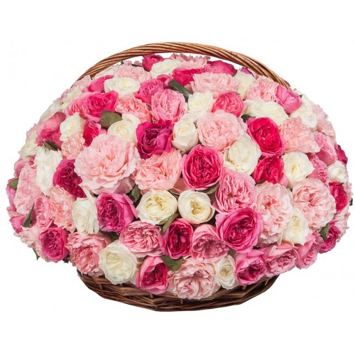 Цветочная композиция на оазисе в корзине