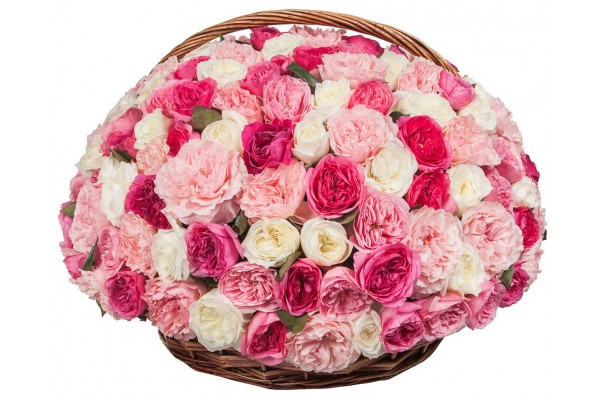 Цветочная композиция на оазисе в корзине