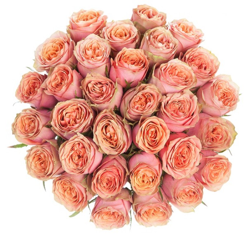 Букет из персиковых роз “Вайлд Лук”