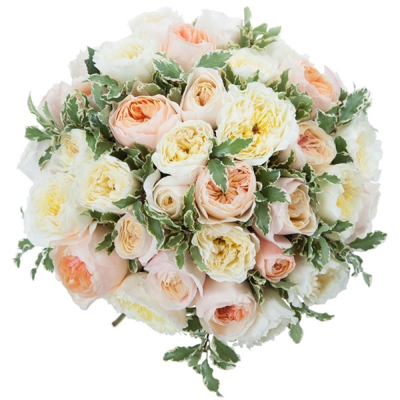 Букет из разноцветных роз ”Девид Остин”