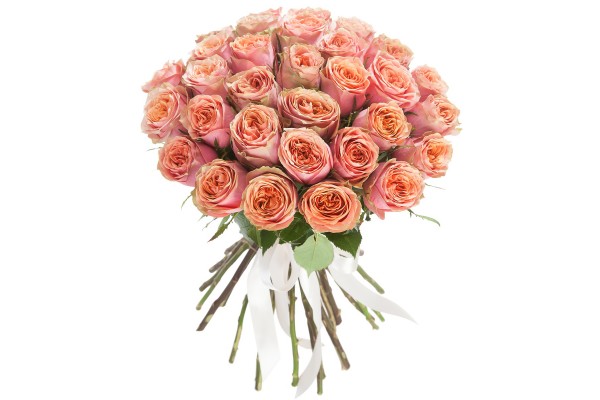 Букет из персиковых роз “Вайлд Лук”