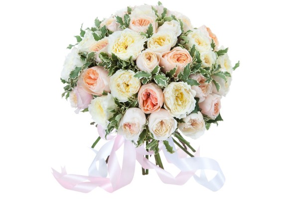 Букет из разноцветных роз ”Девид Остин”