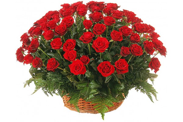 Цветочная композиция из красных роз