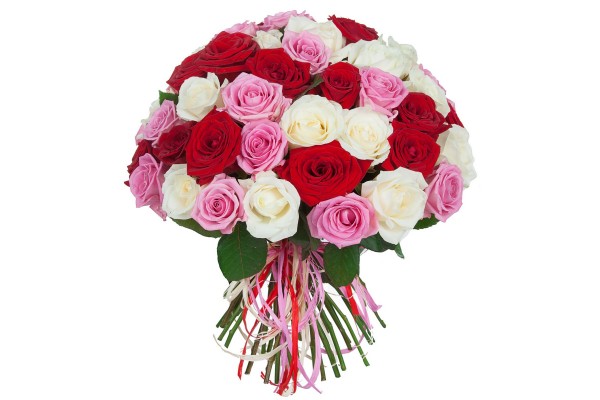 Букет из разноцветных роз