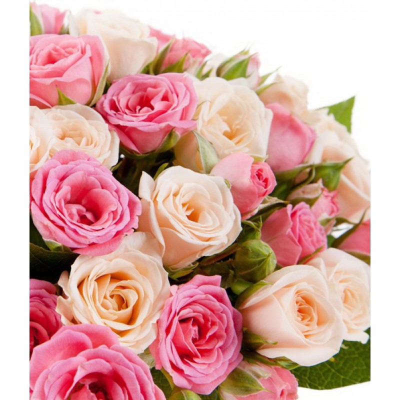 Цветочная композиция из разноцветных роз