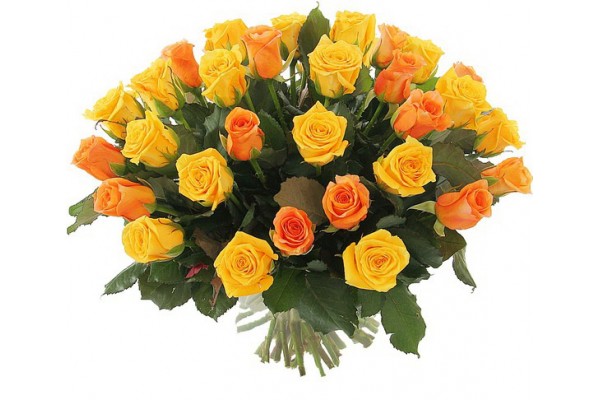 Букет из желто - оранжевых роз