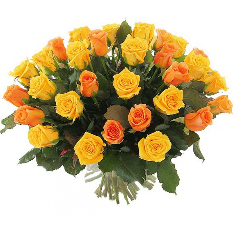 Букет из желто - оранжевых роз