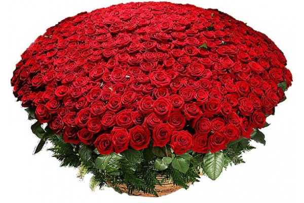 Цветочная  композиция из красных роз