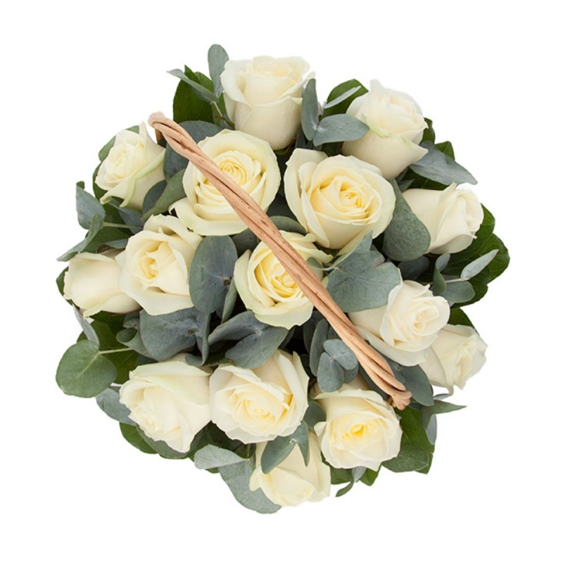 Цветочная композиция из белых роз