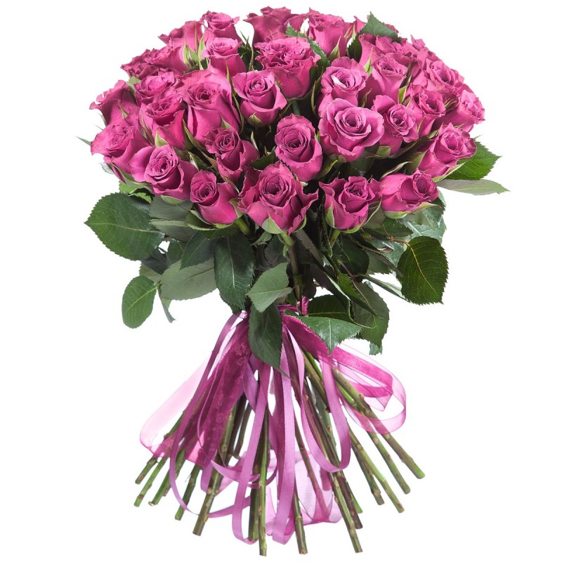 Букет из темно - розовых роз “Аскот  Премиум”