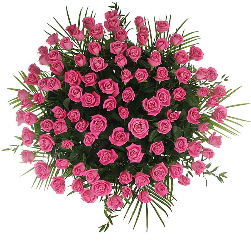 Цветочная композиция из розовых роз 