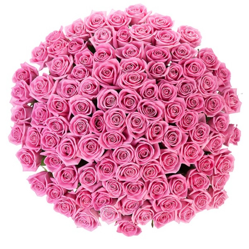 Круглый букет из розовых роз