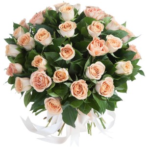 Букет из кремовых роз “Капучино”
