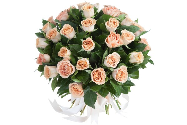 Букет из кремовых роз “Капучино”