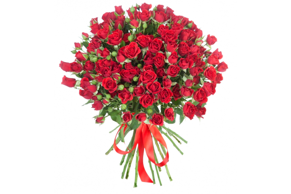 Букет из красных кустовых роз