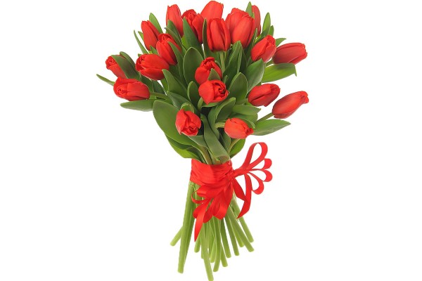 Букет из красных тюльпанов