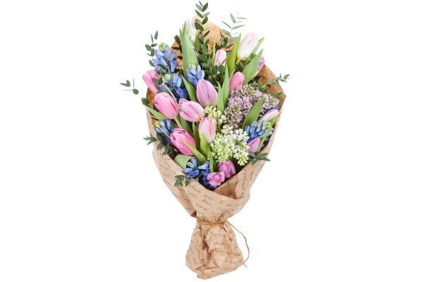 Букет из розовых тюльпанов