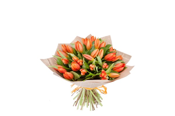 Букет из оранжевых тюльпанов